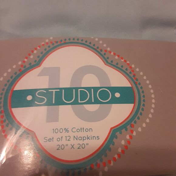 Studio 10 100% Cotton Napkins X12 Sky Blue Hemstitched Versatile 20x20 - Picture 4 of 6